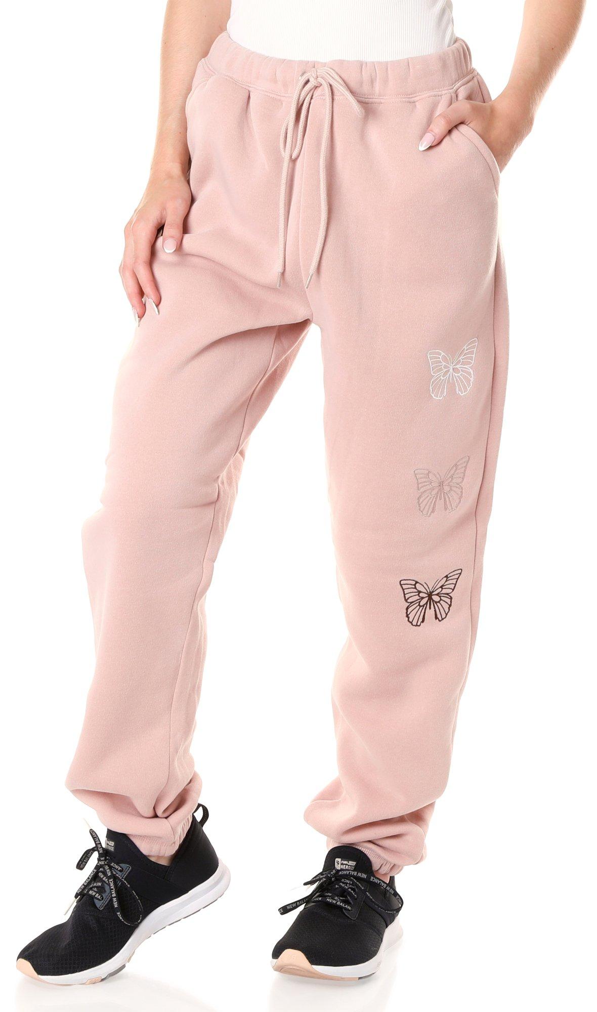 Juniors Solid Fleece Joggers - Black