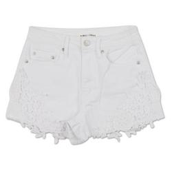 Juniors Solid Denim Shorts - White
