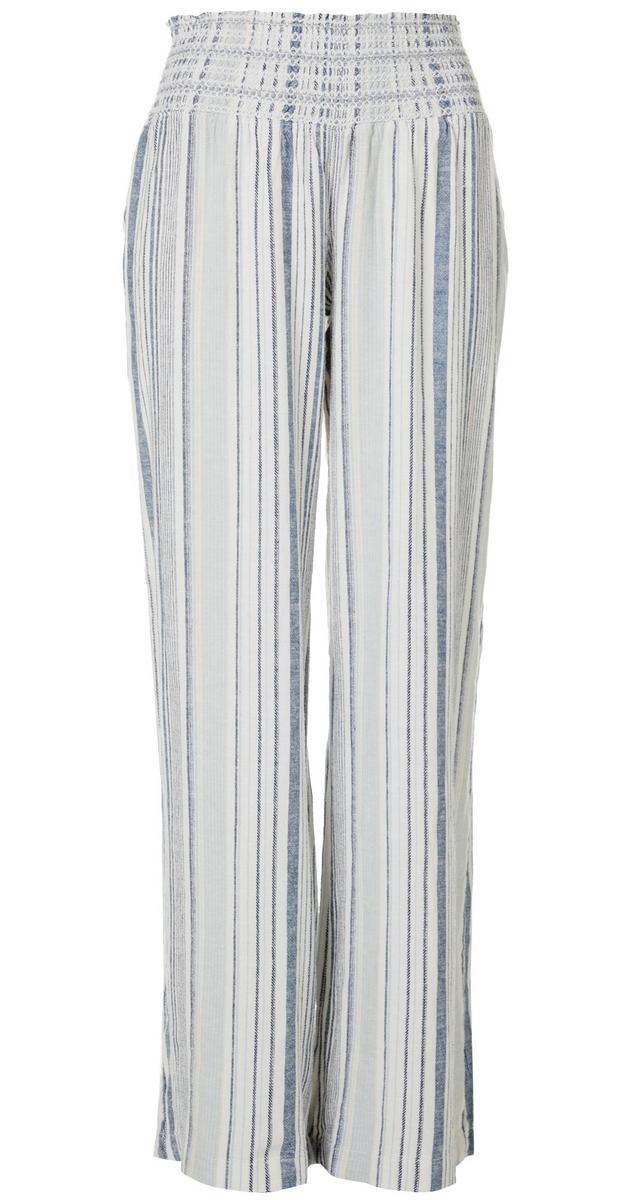 Juniors Stripe Print Wide Leg Pants - Blue | bealls