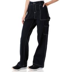 Juniors Solid Cargo Pants - Black
