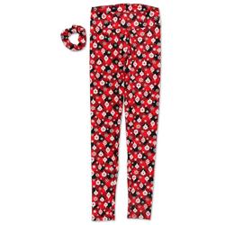 Juniors Christmas Ornament Leggings with Scrunchie - Red