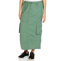 Juniors Parachute Maxi Skirt - Green