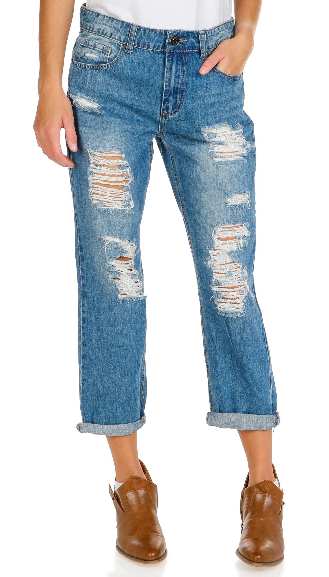 Juniors Destructive Straight Skinny Jeans