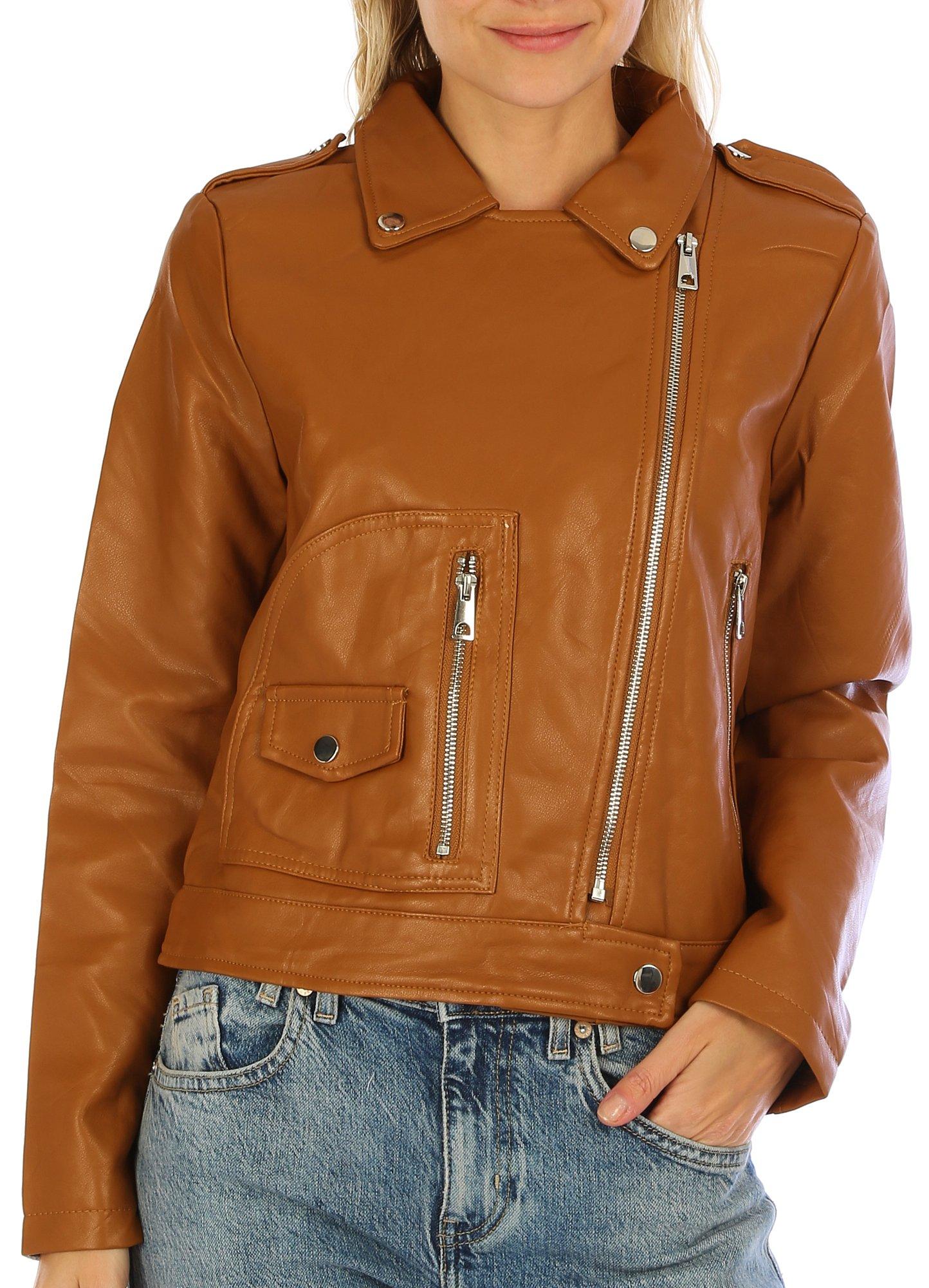 Juniors Faux Leather Jacket
