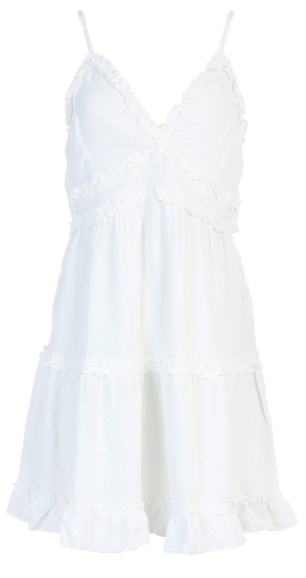 Almost Famous Juniors' Lace Cami Bustier Jumpsuit in White