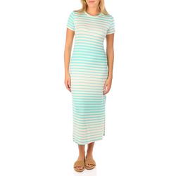 Juniors Stripe Print Maxi Dress - Blue