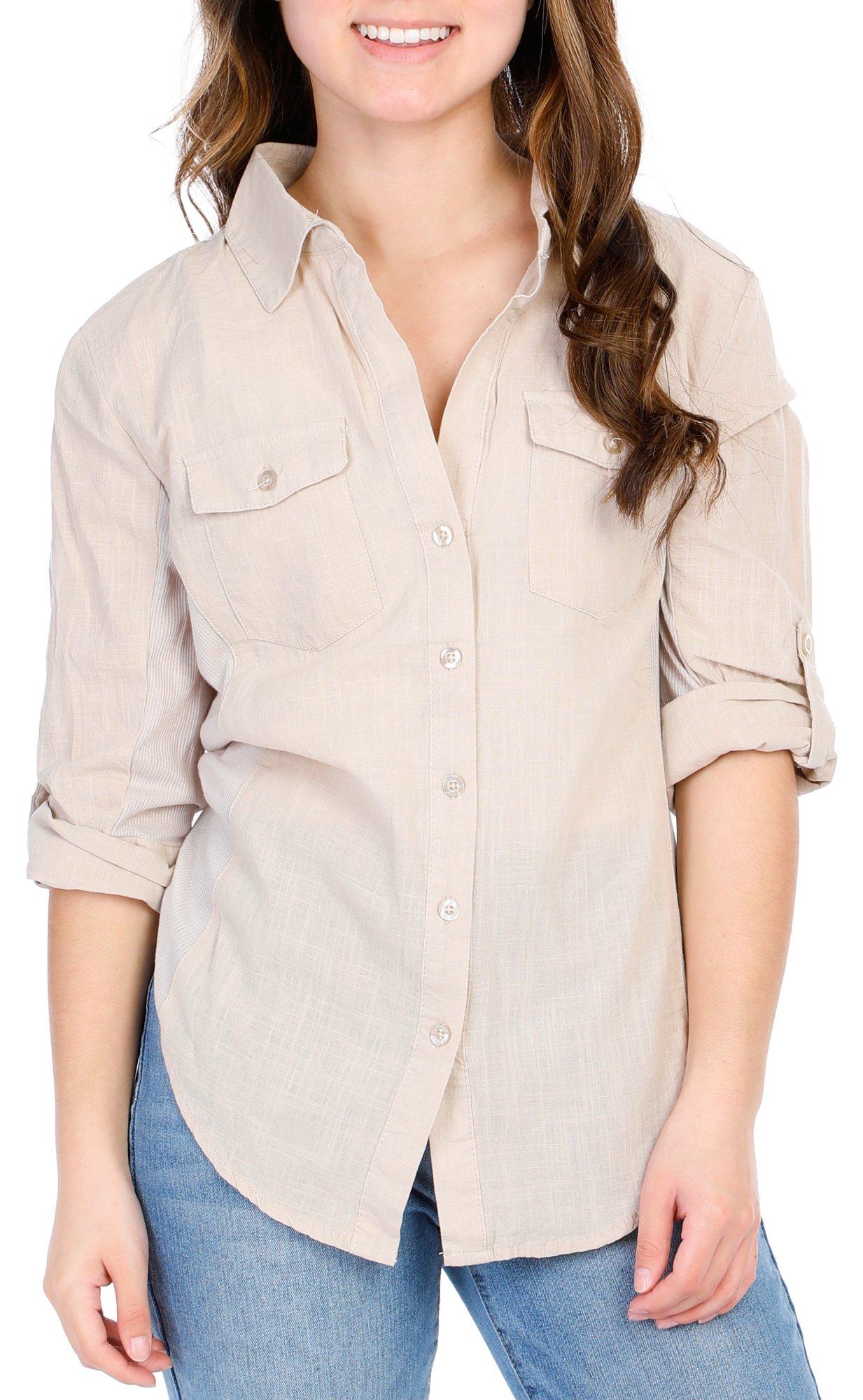 Juniors Button Down Top