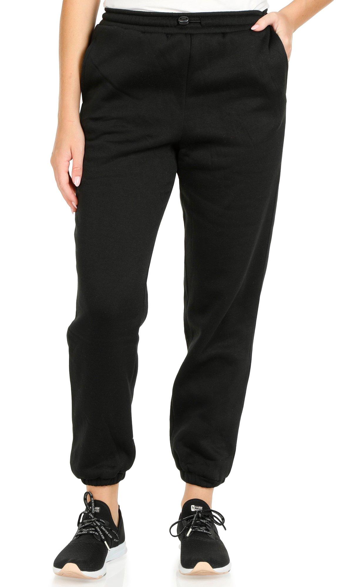 Juniors Active Solid Fleece Joggers - Black