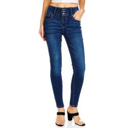 Juniors 3 Button Skinny Jeans