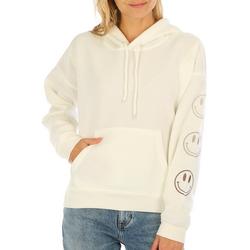 Juniors Smiley Embroidered Pullover Hoodie