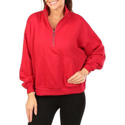 Junior's Solid Long Sleeve Pull Over - Red