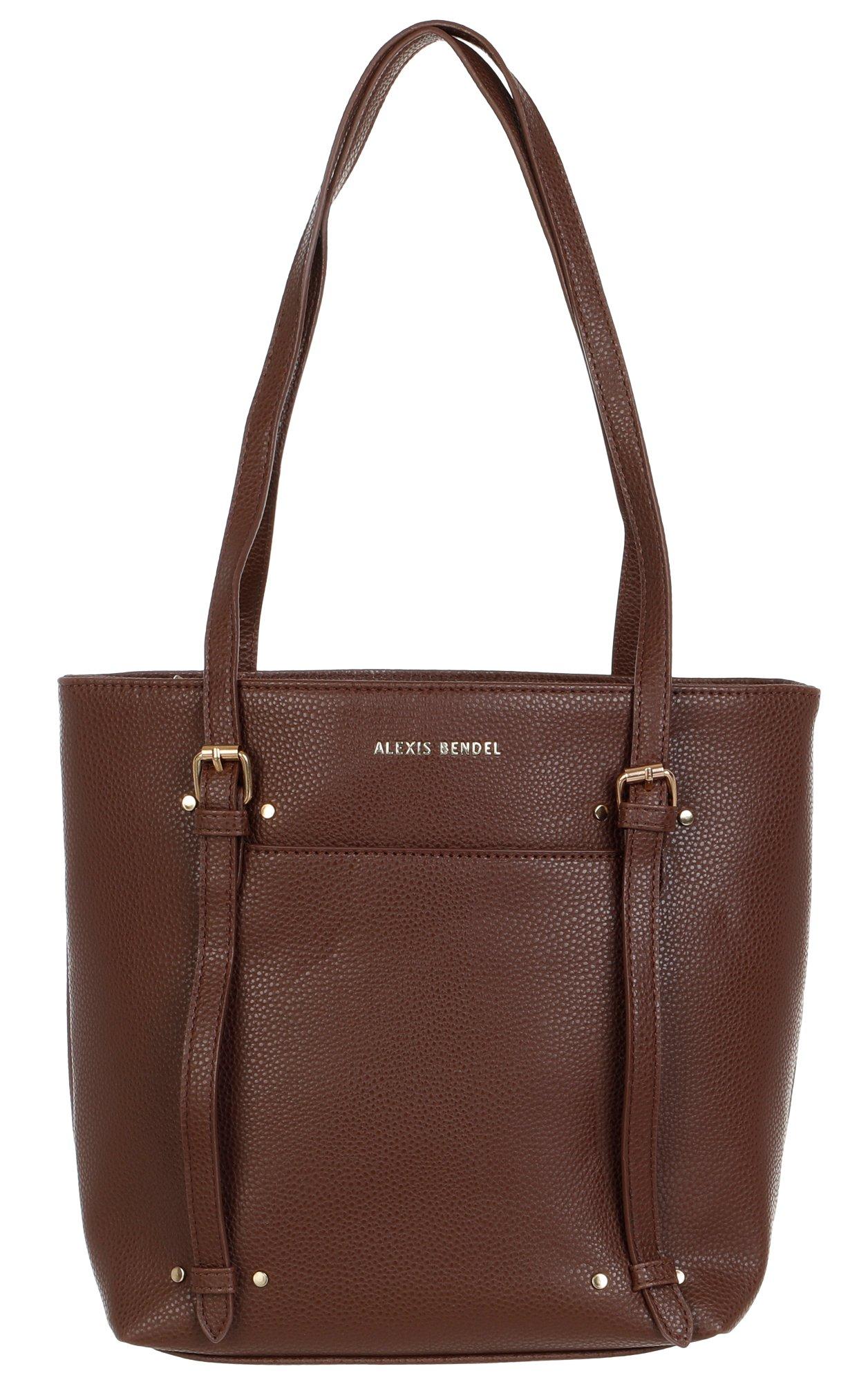 Handbag -traditional - (Beverly) - Brown Ostrich skin leather