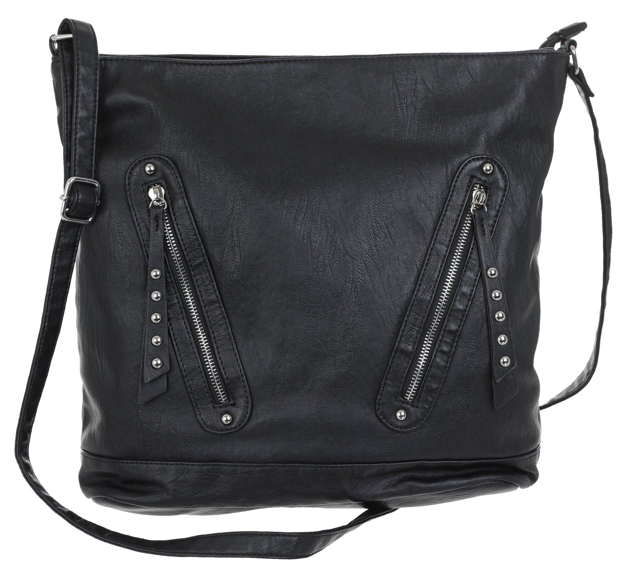 Faux Leather Studded Hobo