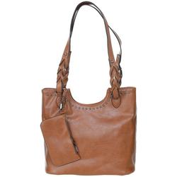 2 Pc Faux Leather Tote Bag