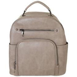 Faux Leather Dome Backpack - Tan
