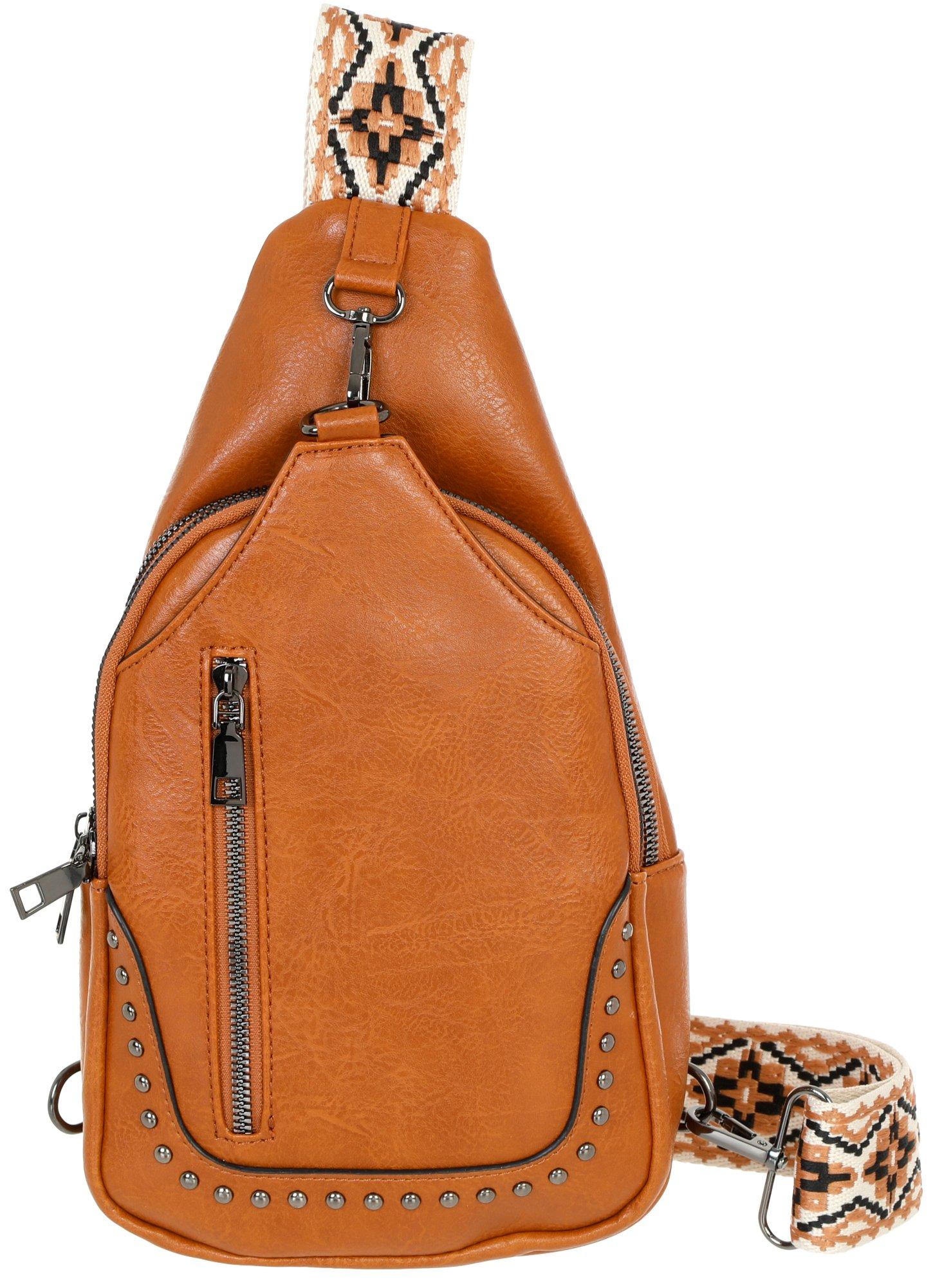 Faux Leather Guitar Strap Sling Backpack