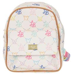 Faux Leather Logo Print Backpack - Multi
