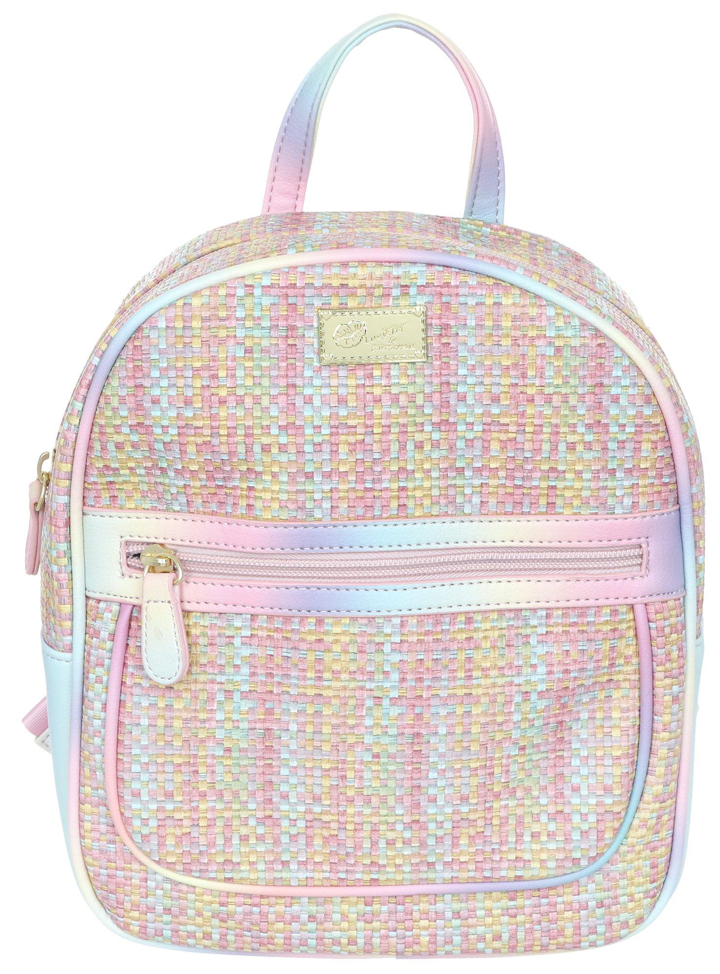 Faux Leather Rainbow Fashion Backpack