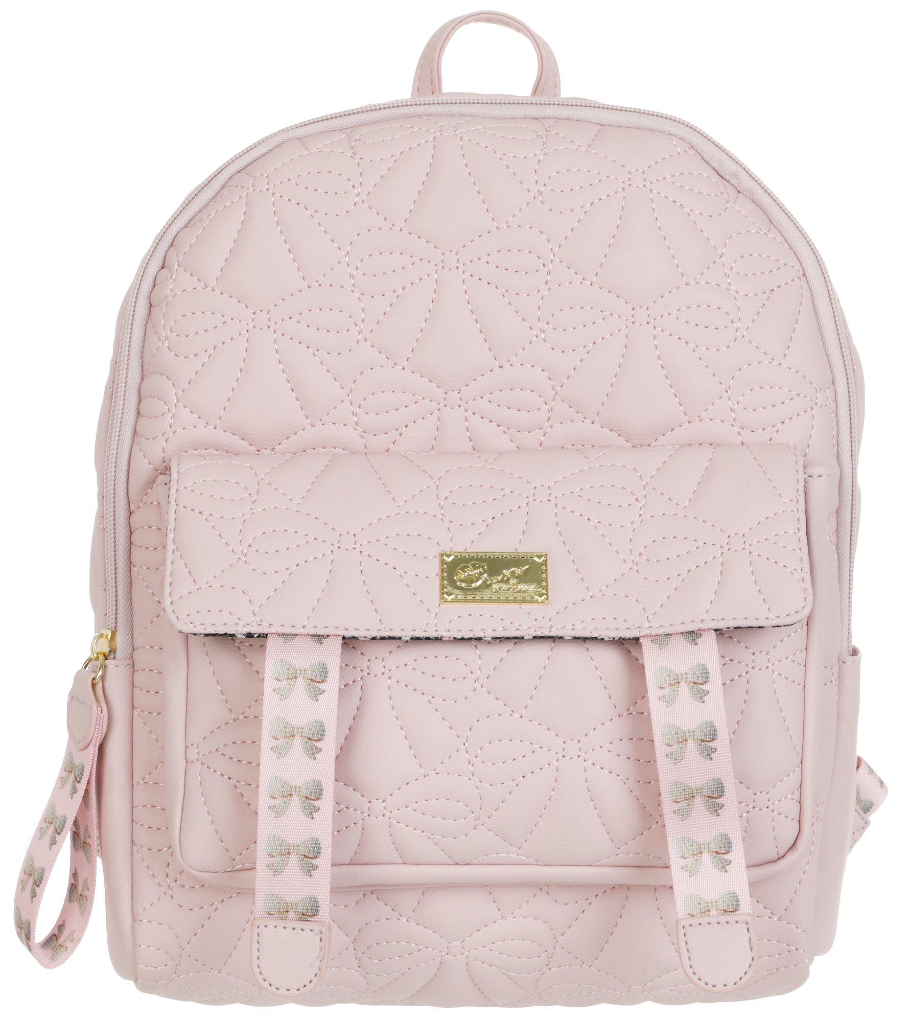 Quilted Bow Fashion Backpack