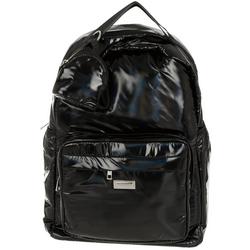 Nylon Midi Fashion Backpack w/Pouch - Black