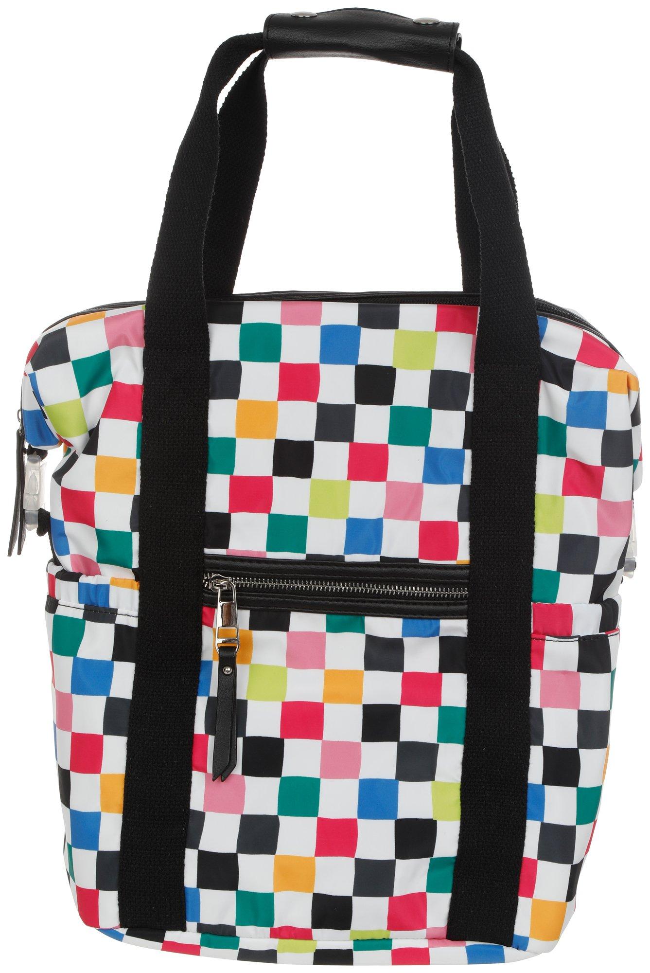 Checkerboard Nylon Backpack - Multi