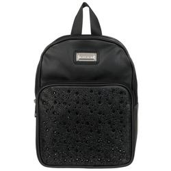 Faux Leather Embellished Mini Backpack - Black