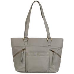 Faux Leather Tote - Grey