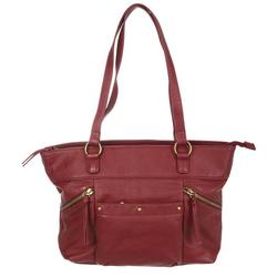Faux Leather Tote - Wine