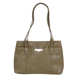 Faux Leather Shopper Tote - Brown