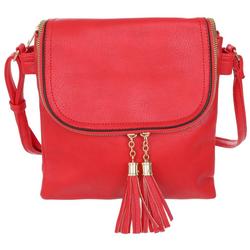 Faux Leather Crossbody - Red