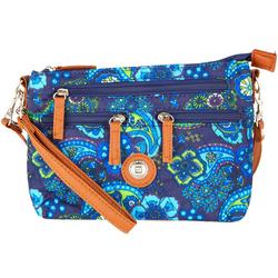 Quilted Navy Paisley Shoulder Bag
