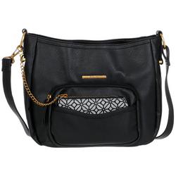 Faux Leather Hobo & Coin Pouch - Black