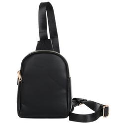 Faux Leather Sling Backpack - Black