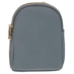 Faux Leather Sling Backpack - Blue