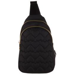 Heart Quilted Sling Backpack