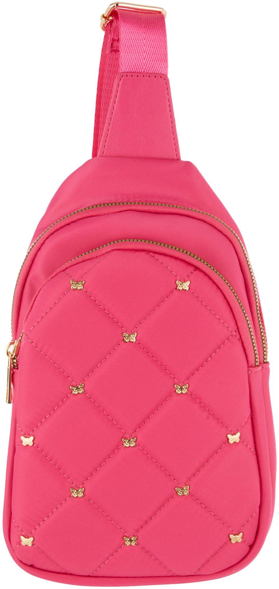 Quilted Butterfly Mini Sling Backpack