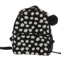 Daisy Pom Pom Backpack - Black