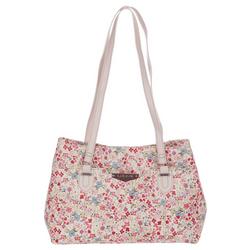 Faux Leather Floral Denise Shopper Tote - Pink Multi