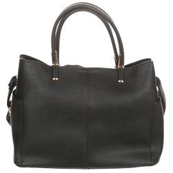 Solid Faux Leather Satchel