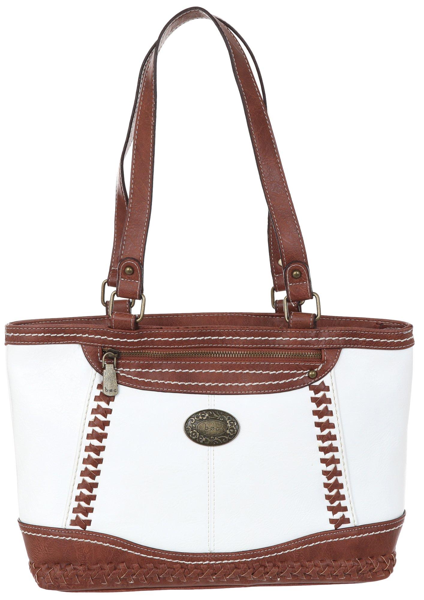 Whipstitch Faux Leather Tote