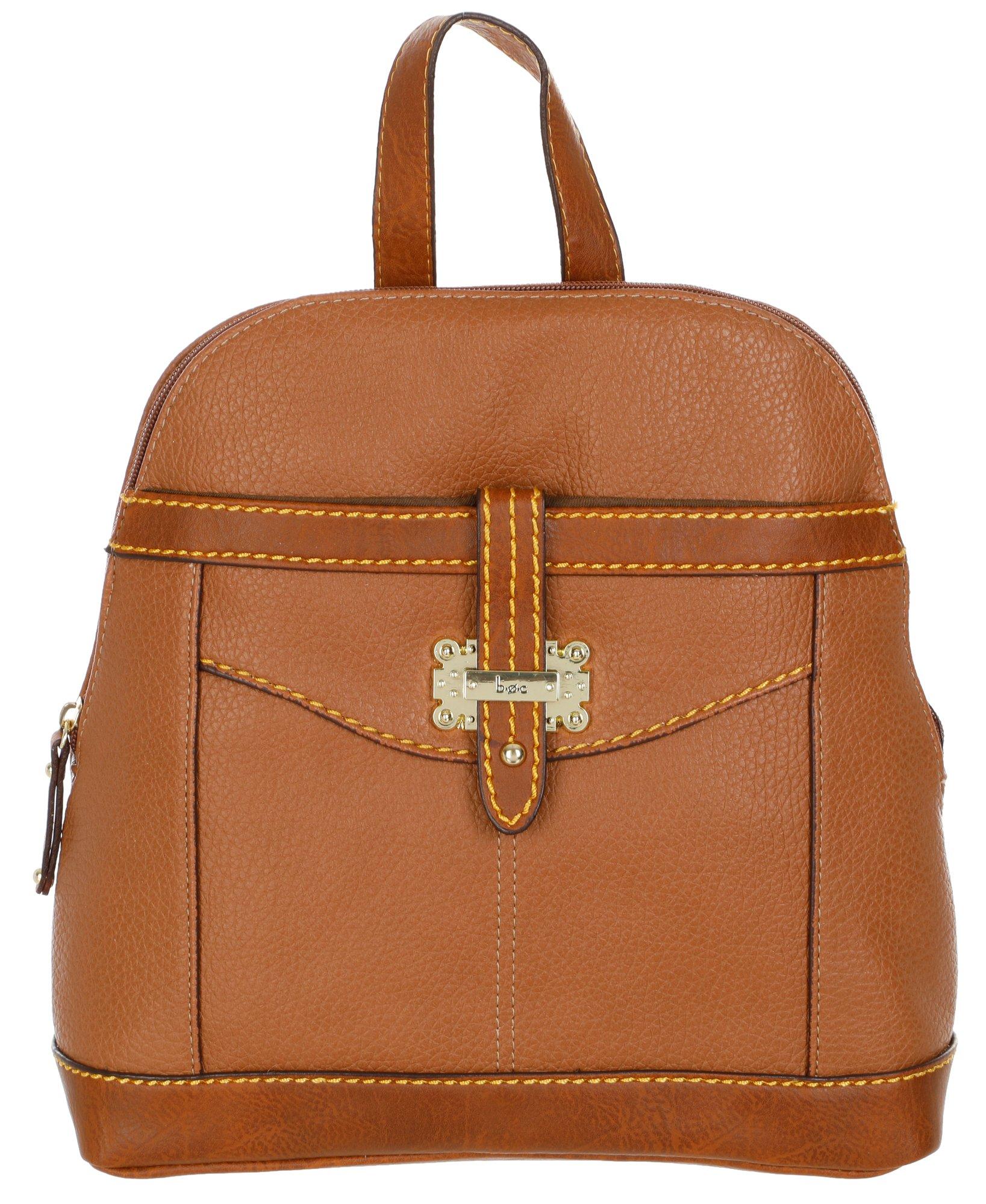 Faux Leather Dome Backpack