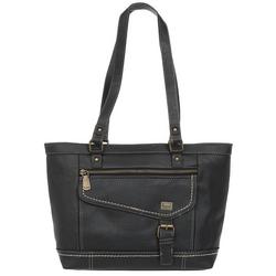 Faux Leather Tote - Black