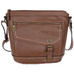 Faux Leather Crossbody - Brown