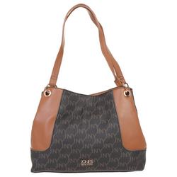 Faux Leather Genevive Tote - Brown