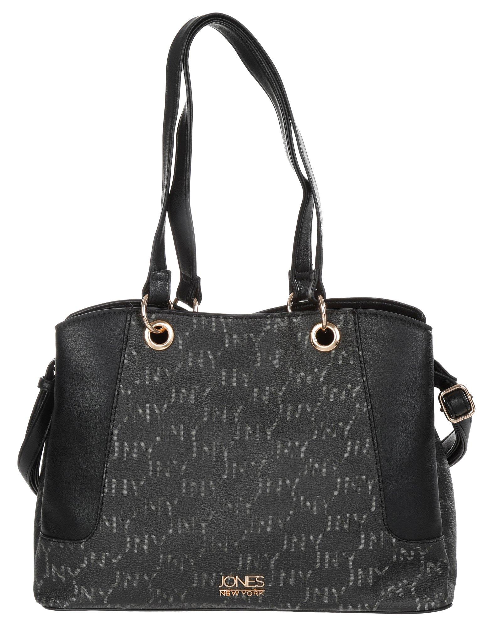 Faux Leather Genevive Satchel - Black