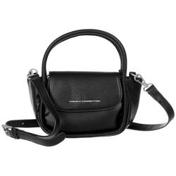 Faux Leather Rounded Mini Crossbody - Black