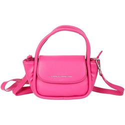 Faux Leather Rounded Mini Crossbody - Pink