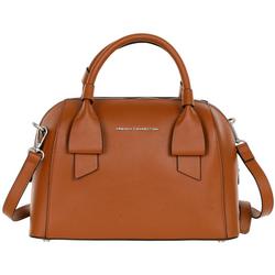 Faux Leather Dome Satchel - Rust