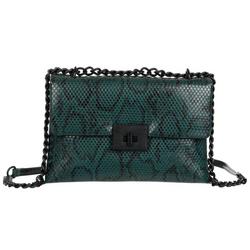 Faux Leather Chain Crossbody - Green
