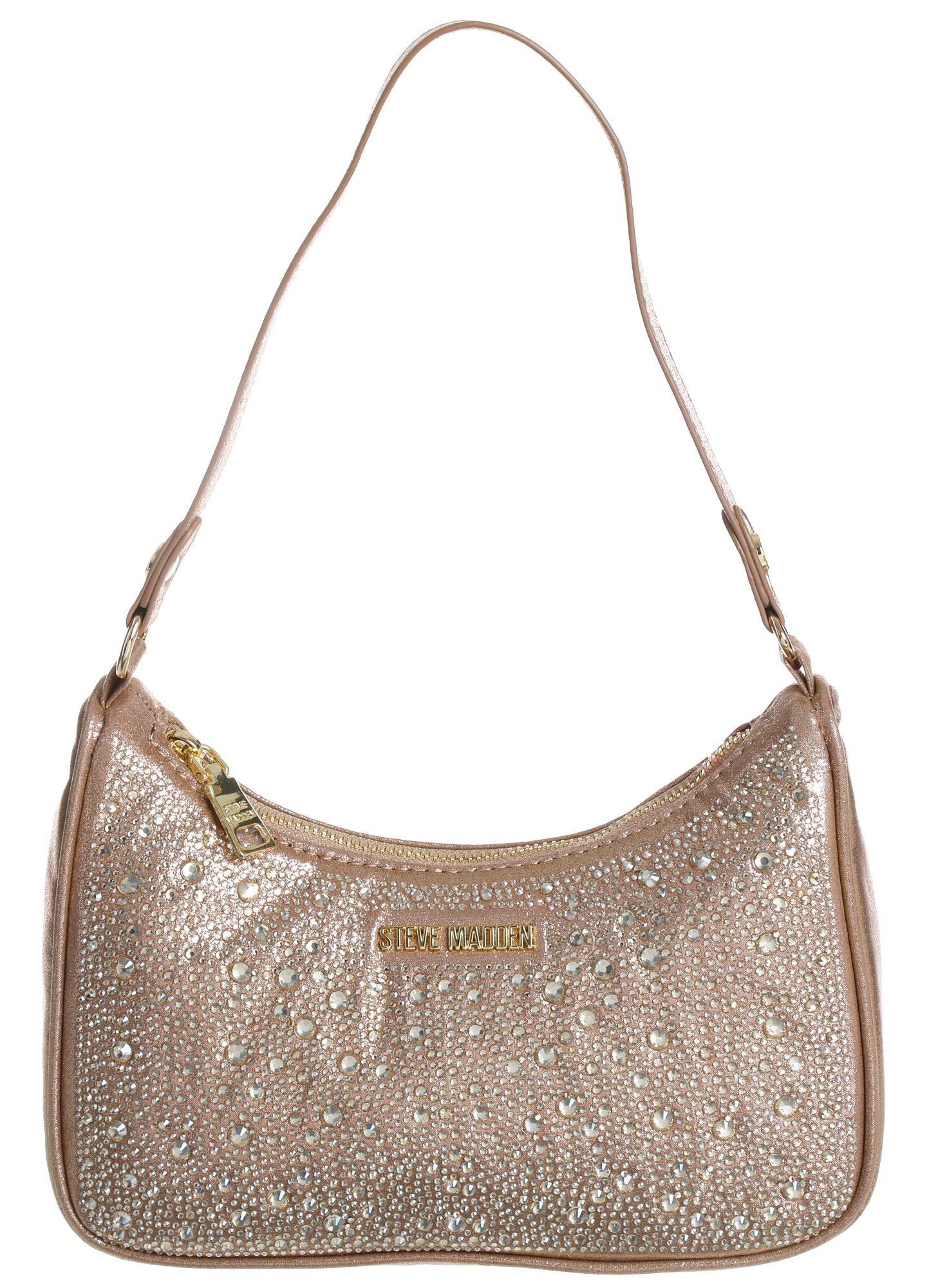 Embellished Studded Satchel  - Gold